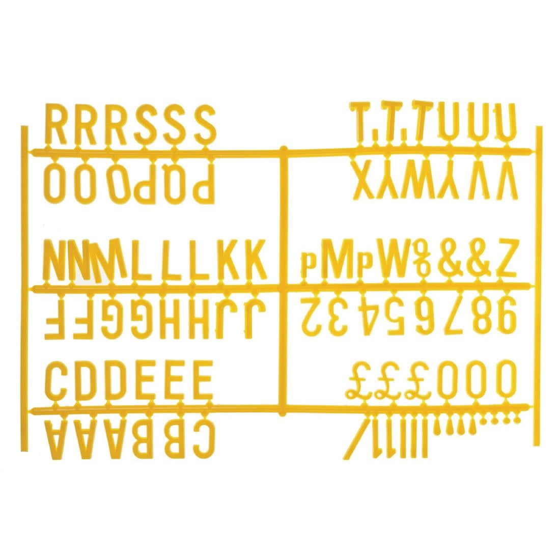 Beaumont Peg Board Lettering 20mm Yellow (Pack of 6)