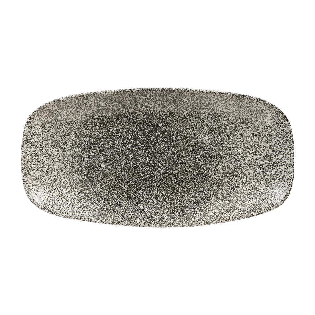 Churchill Studio Prints Raku Rectangular Plates Quartz Black 298mm (12 Pack)
