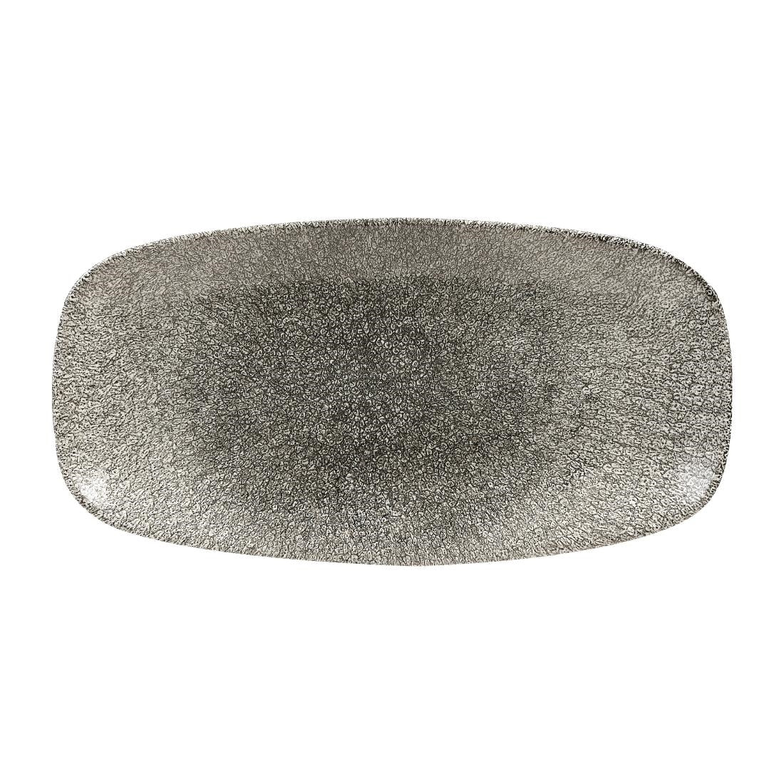 Churchill Studio Prints Raku Rectangular Plates Quartz Black 355mm (6 Pack)