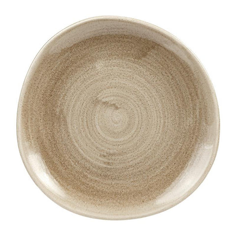 Churchill Stonecast Patina Antique Organic Round Plates Taupe 210mm