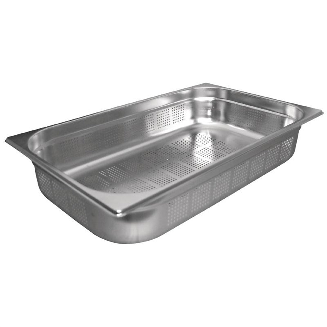 Vogue Stainless Steel Perforated 1/1 Gastronorm Tray 65mm