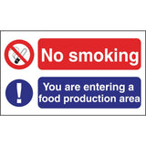 No Smoking Food Production Sign