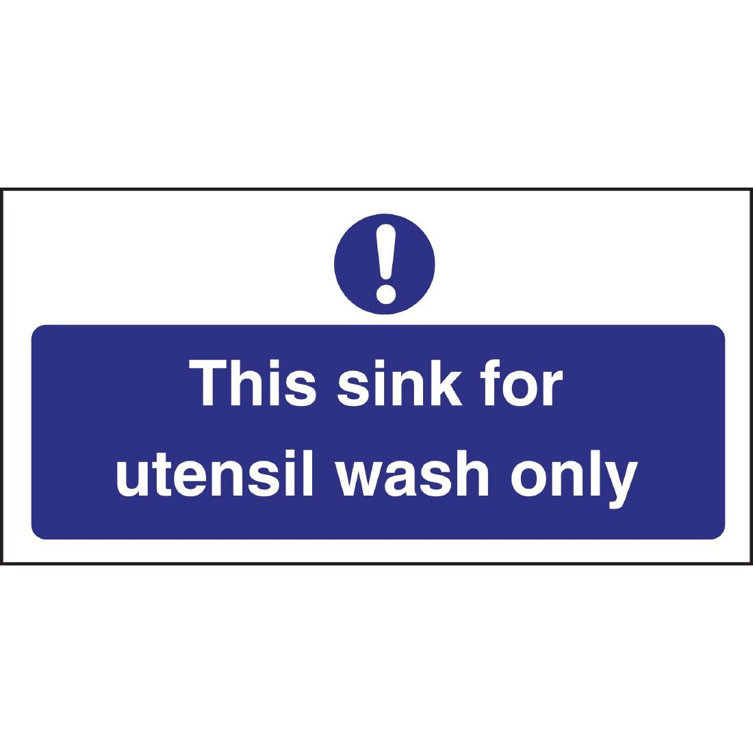 Vogue Utensil Wash Only Sign