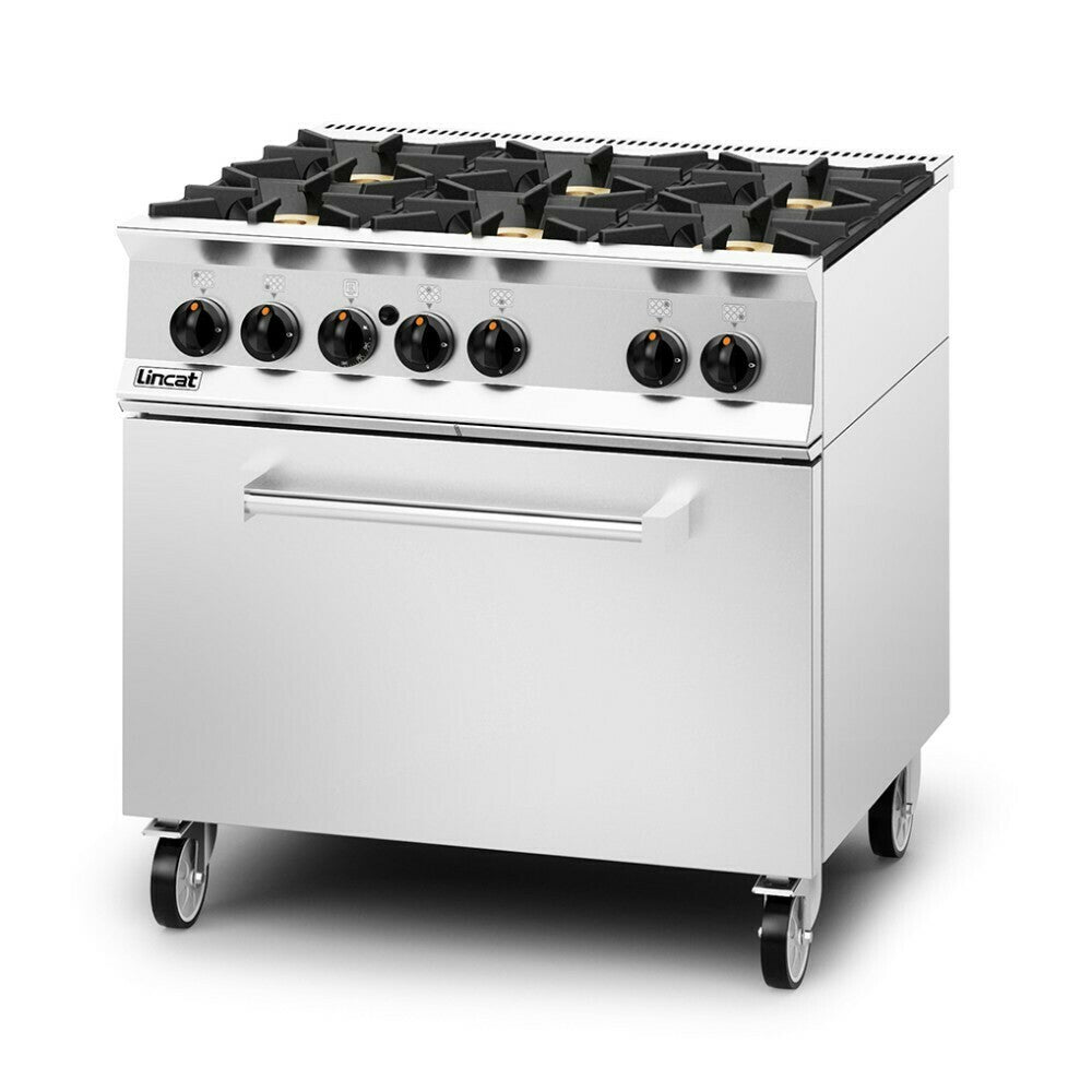 Lincat Opus 800 Natural Gas 6 Burner Range with Drop Down Door OG8002/N