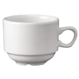Churchill Plain Whiteware Stacking Nova Tea Cups 212ml (24 Pack)