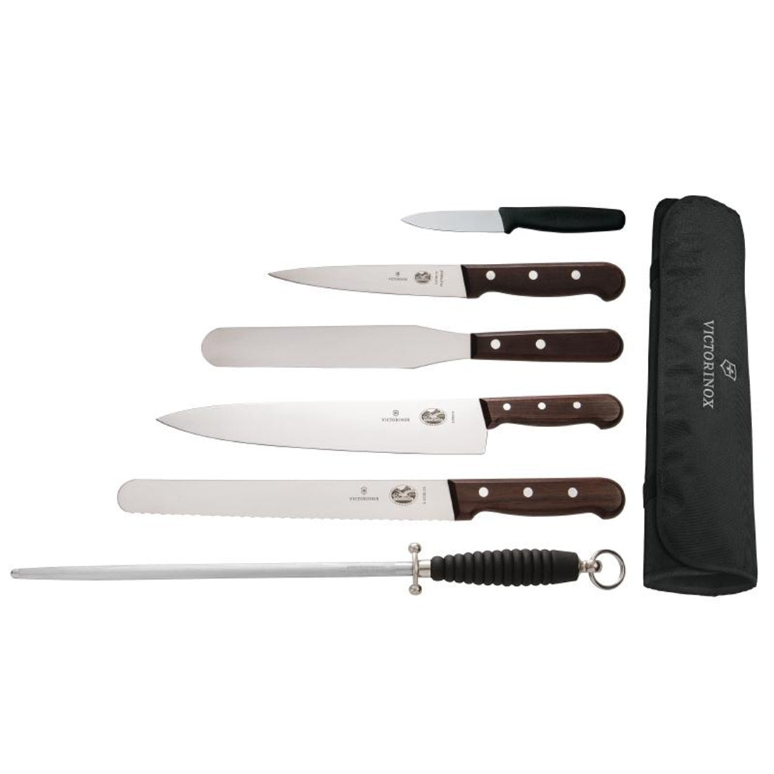 Victorinox 6 Piece Rosewood Knife Set with 25cm Chefs Knife with Wallet