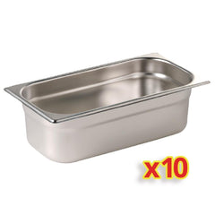 Vogue Stainless Steel Gastronorm Container Kit 1/4 (10 pack)