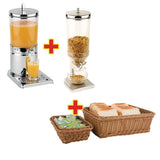 APS Breakfast Service Set with Cereal Dispenser, Juice Dispenser and Baskets