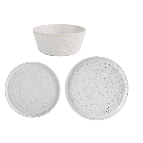 Olympia Cavolo Serve Like A Pro 18-Piece White Speckle Dinner Set