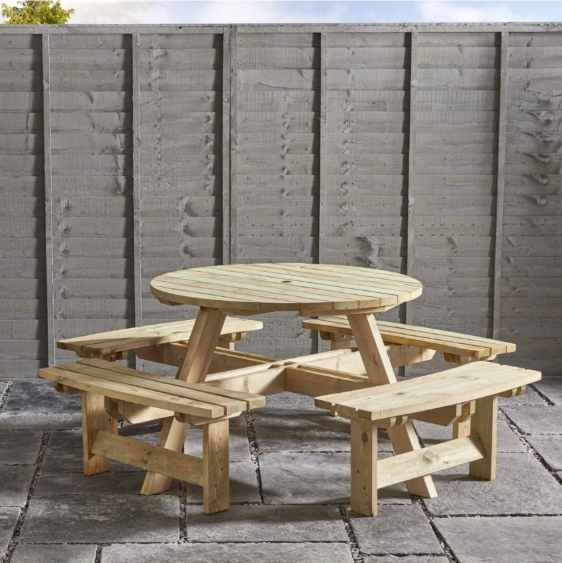 Beacon 8 Seater Round Picnic Table - 1800mm Dia