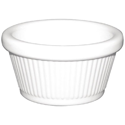 Kristallon Melamine Fluted Ramekins White 70mm