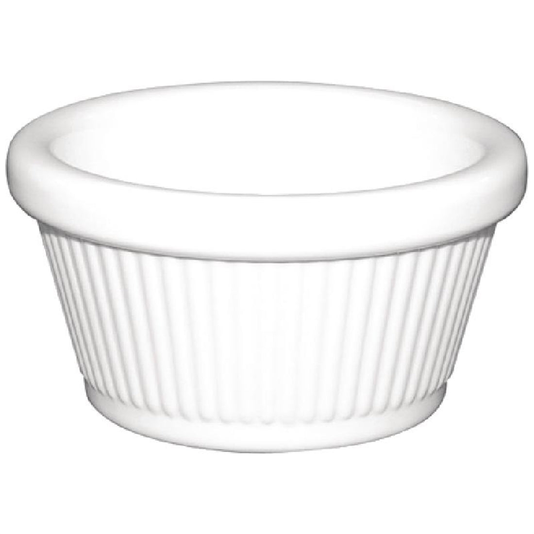 Olympia Kristallon Melamine Fluted Ramekins White 89mm (12 pack)