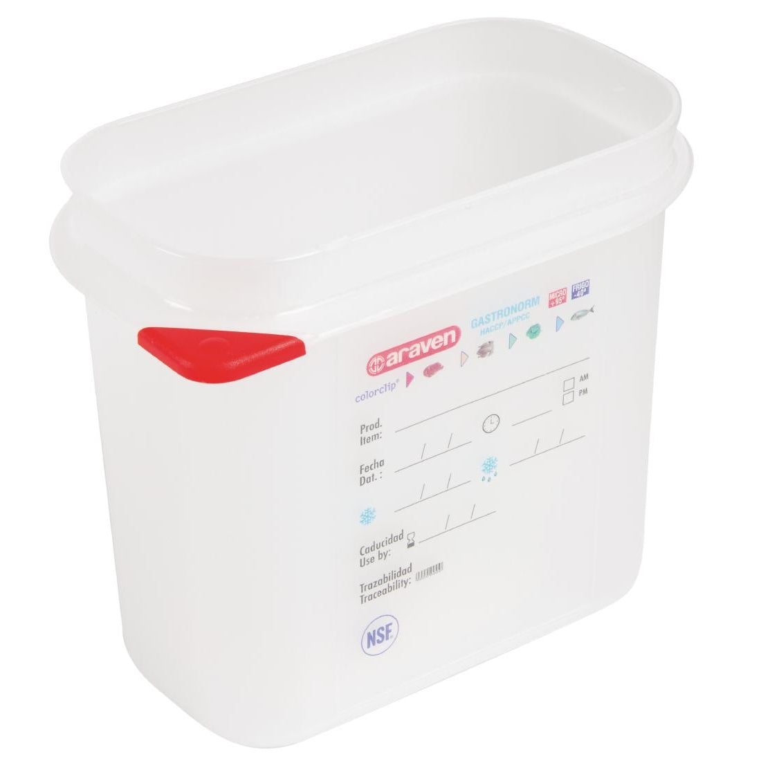 Araven Polypropylene 1/9 Gastronorm Food Storage Container 1.5Ltr (Pack of 4)