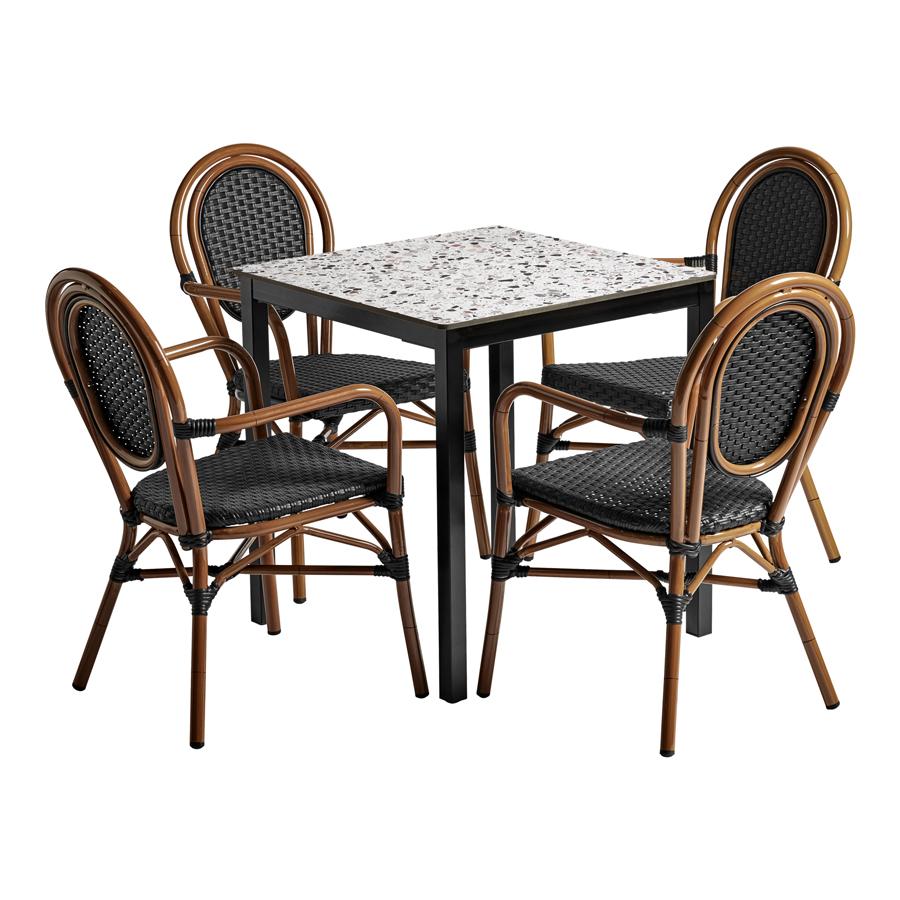 Time Dining Set Square - Table 4 Armchairs - ZA.7264PA