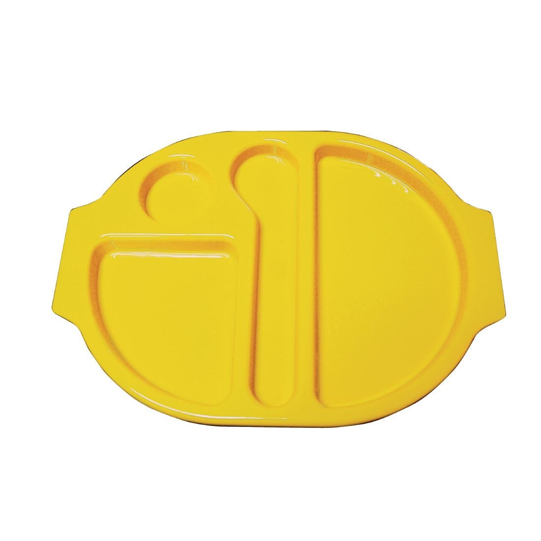 Olympia Kristallon Large Polypropylene Compartment Food Trays Yellow 374mm