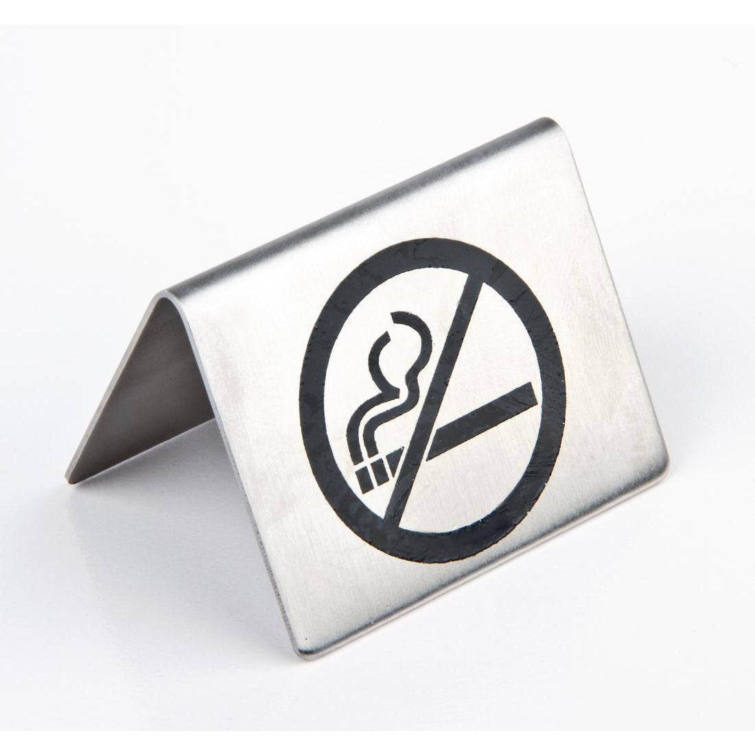 Olympia Brushed Steel No Smoking Table Sign