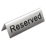 Olympia Brushed Steel Reserved Table Sign (10 Pack)