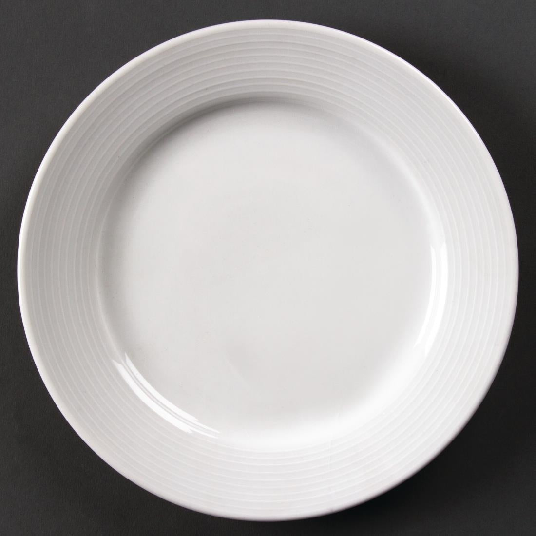 Olympia Linear Wide Rimmed Plates 200mm (Pack of 12)