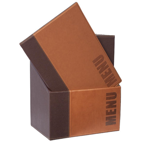 Securit Contemporary Menu Covers and Storage Box A4 Tan