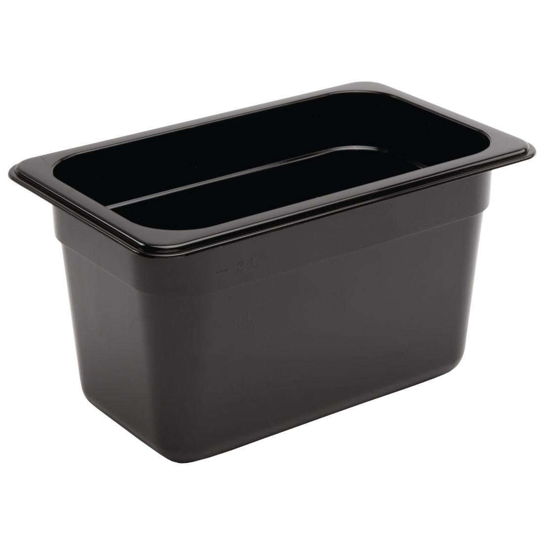 Vogue Polycarbonate 1/4 Gastronorm Container 150mm Black