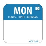 Hygiplas Dissolvable Food Rotation Labels Monday (1000 pack)