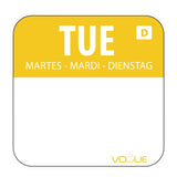 Hygiplas Dissolvable Food Rotation Labels Tuesday (1000 pack)