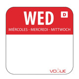 Hygiplas Dissolvable Food Rotation Labels Wednesday (1000 pack)