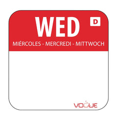 Hygiplas Dissolvable Food Rotation Labels Wednesday (1000 pack)