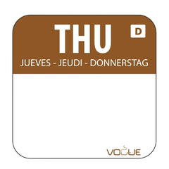 Hygiplas Dissolvable Food Rotation Labels Thursday (1000 pack)