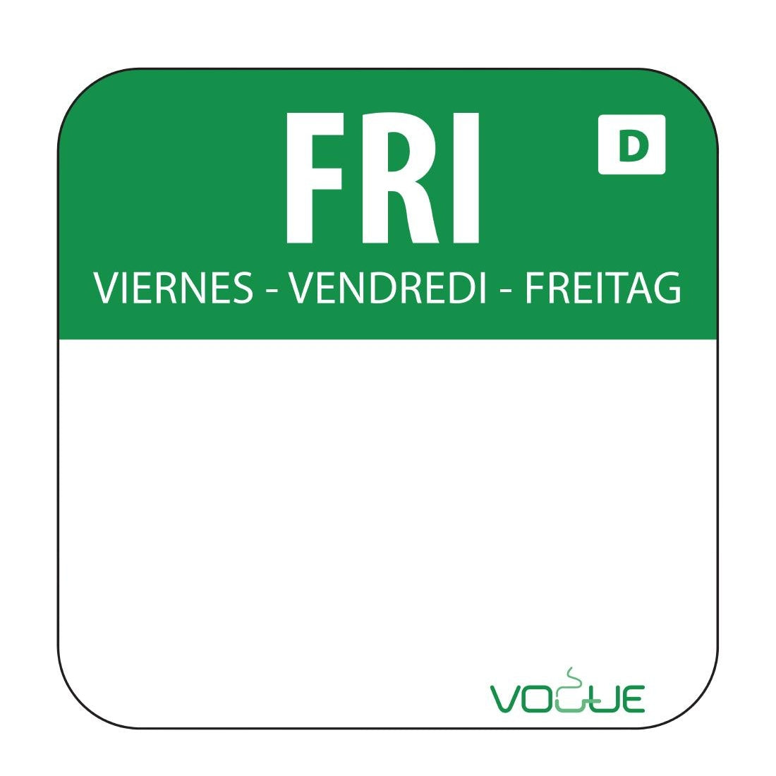 Hygiplas Dissolvable Food Rotation Labels Friday (Pack of 1000)