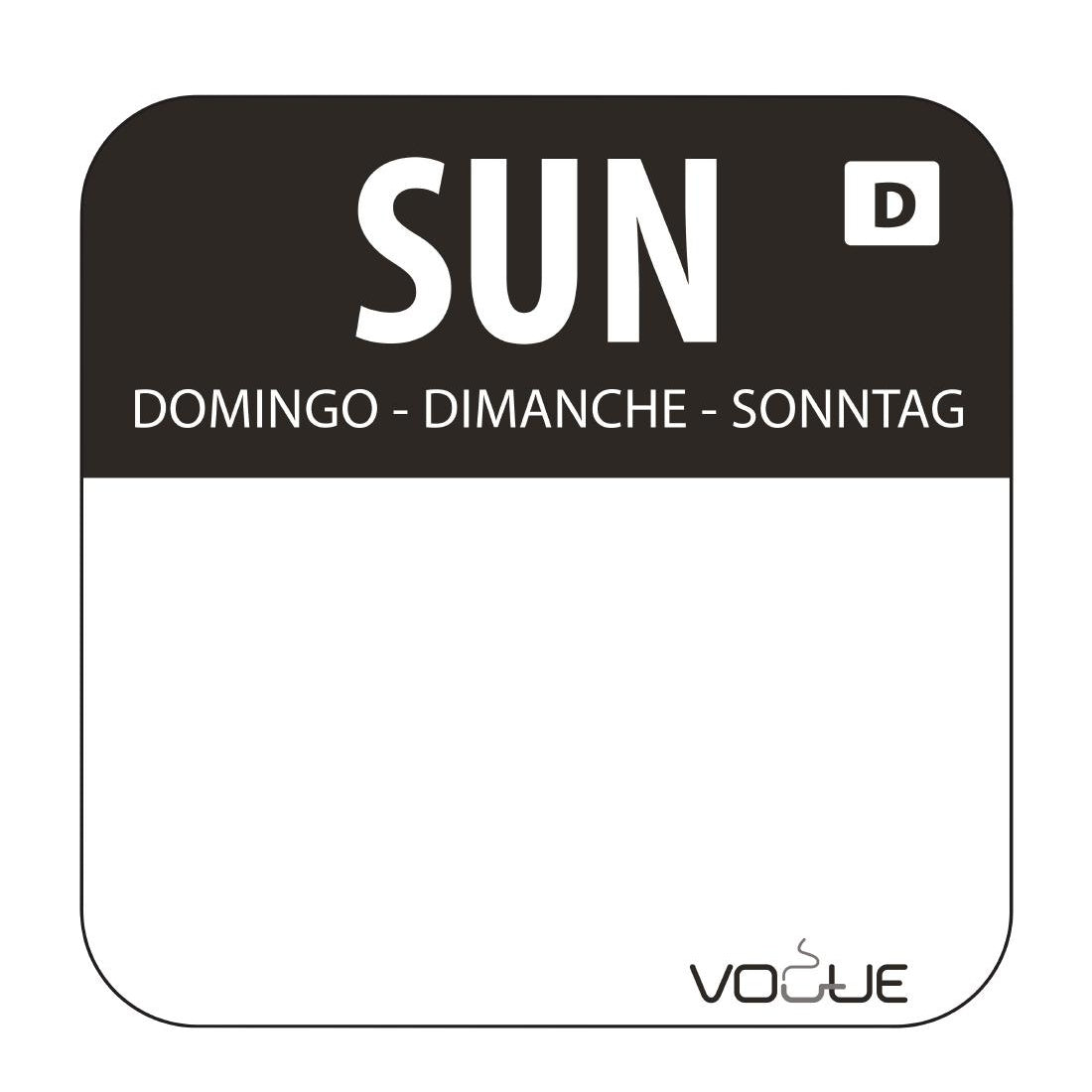 Hygiplas Dissolvable Food Rotation Labels Sunday (Pack of 1000)