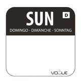 Hygiplas Dissolvable Food Rotation Labels Sunday (1000 pack)