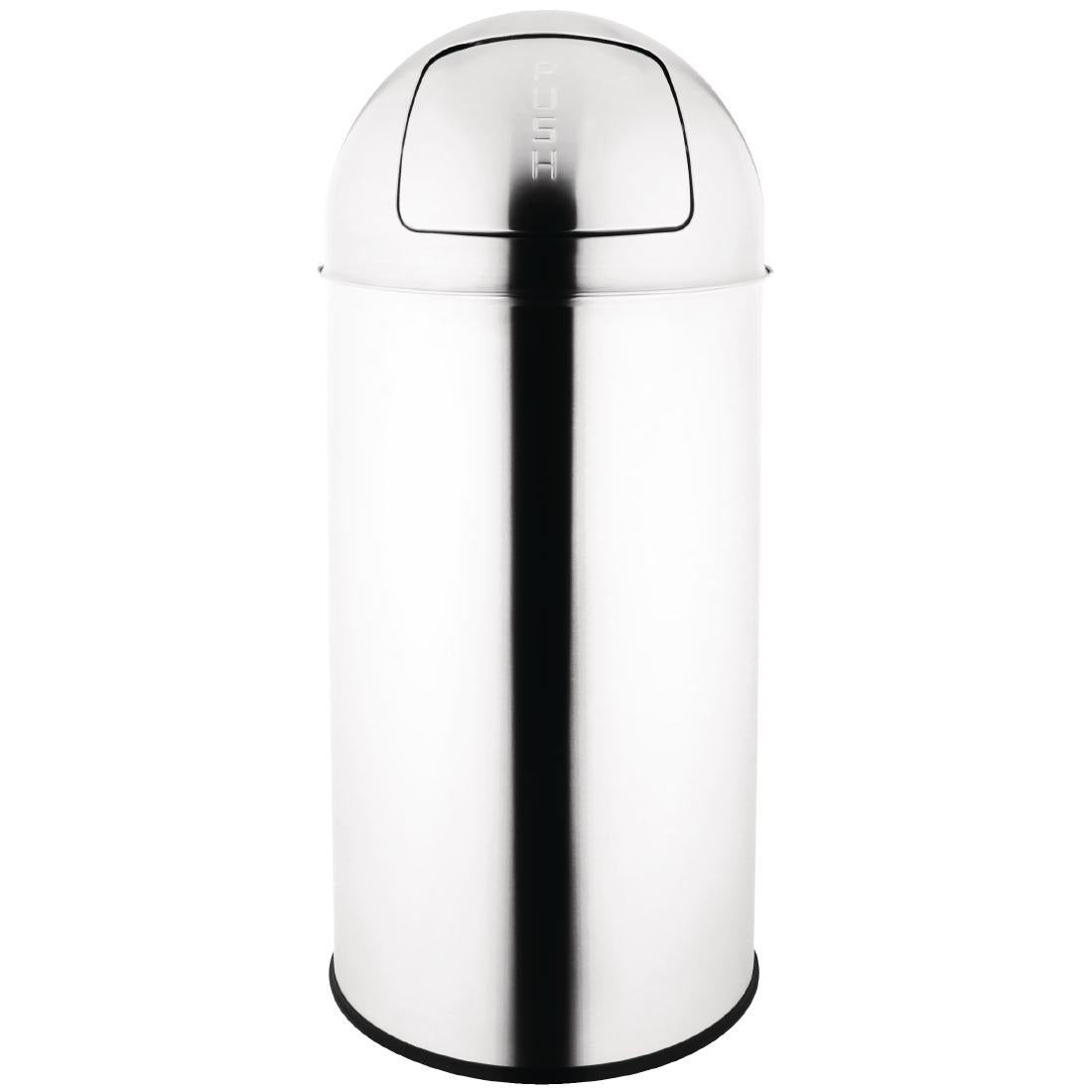 Bolero Bullet Bin with Push Top Stainless Steel 40Ltr