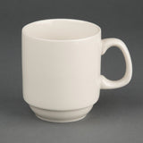 Olympia Ivory Stacking Mugs 285ml (12 Pack)