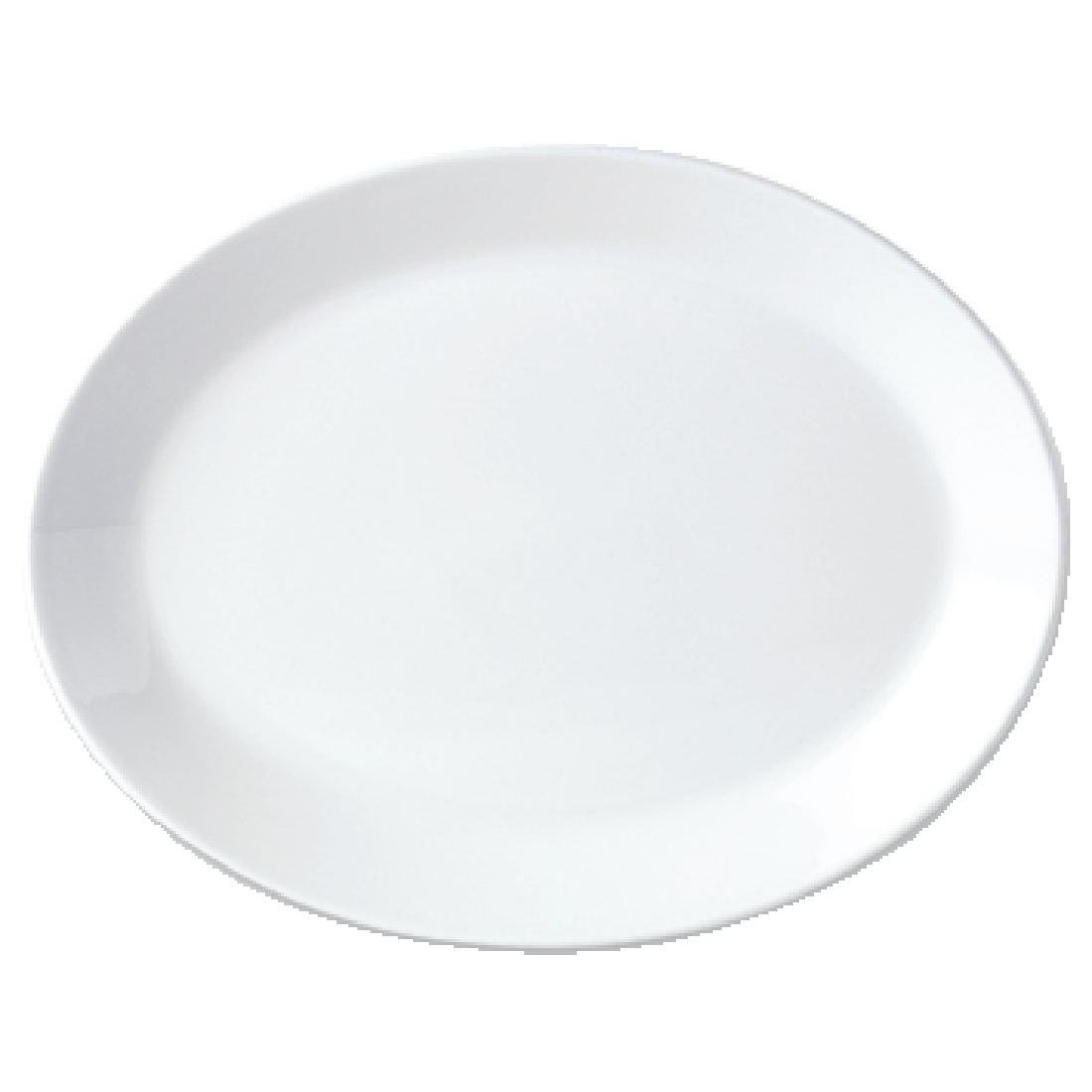 Steelite Simplicity White Oval Coupe Dishes 395mm (6 Pack)