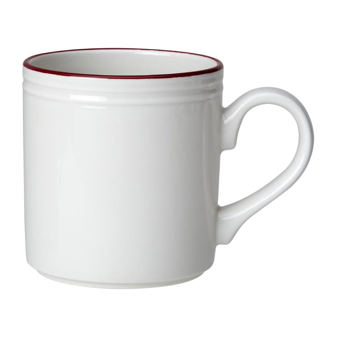 Steelite Bead Maroon Band Mugs 285ml (Pack of 12)