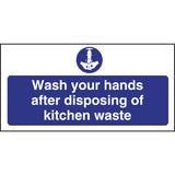 Wash Hands Kitchen Waste Sign