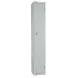 Elite Single Door Coin Return Locker with Sloping Top Grey