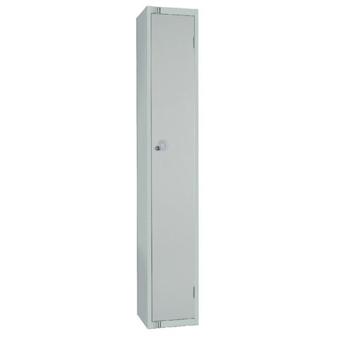 Elite Single Door Coin Return Locker with Sloping Top Grey