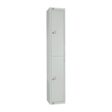 Elite Double Door Coin Return Locker with Sloping Top Grey