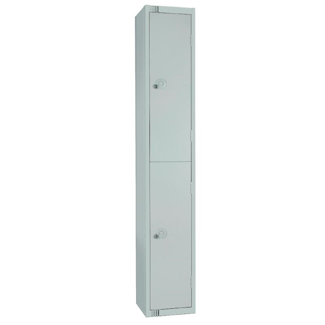 Elite Double Door Camlock Locker with Sloping Top Grey