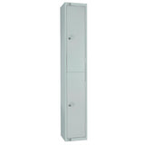 Elite Double Door Padlock Locker with Sloping Top Grey