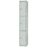 Elite Three Door Manual Combination Locker Locker Grey with Sloping Top