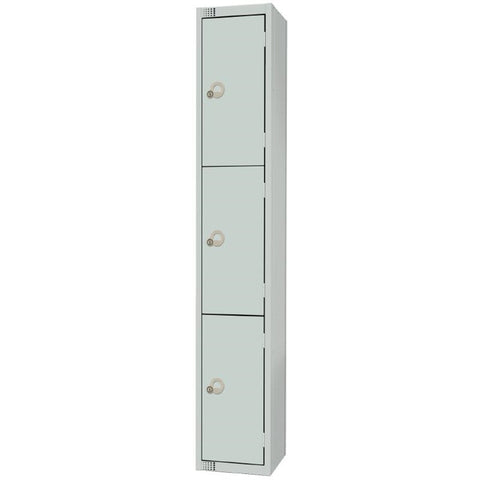 Elite Three Door Manual Combination Locker Locker Grey with Sloping Top