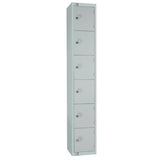 Elite Six Door Camlock Locker with Sloping Top Grey