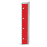 Elite Four Door Manual Combination Locker Locker Red with Sloping Top