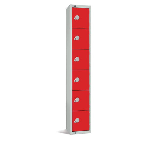 Elite Six Door Electronic Combination Locker Red