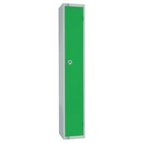 Elite Single Door Padlock Locker with Sloping Top Green