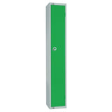 Elite Single Door Padlock Locker with Sloping Top Green