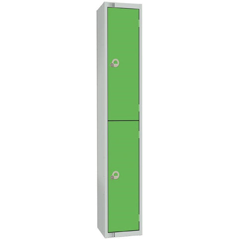 Elite Double Door Coin Return Locker with Sloping Top Graphite Green